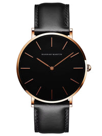 Roségold / Schwarz - Leder Schwarz