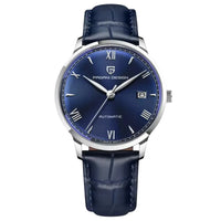 Silber / Blau - Leder Blau