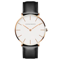 Roségold / Weiß - Leder Schwarz